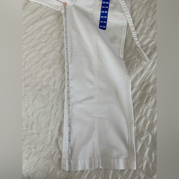 Hudson Los Angeles Cream Wide-Leg Belted Jeans - Picture 13 of 16